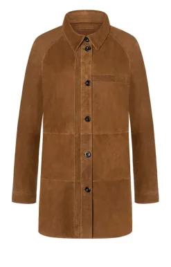 Leather Jackets<WERNER CHRIST Zitta: Lightweight Shirt-Jacket With Inserts Mocca