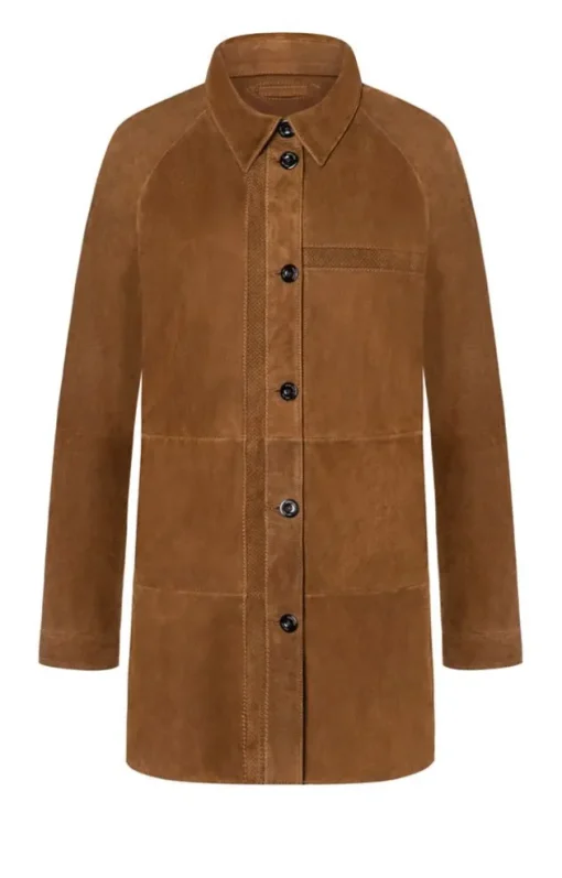 Leather Jackets<WERNER CHRIST Zitta: Lightweight Shirt-Jacket With Inserts Mocca