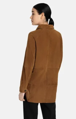 Leather Jackets<WERNER CHRIST Zitta: Lightweight Shirt-Jacket With Inserts Mocca