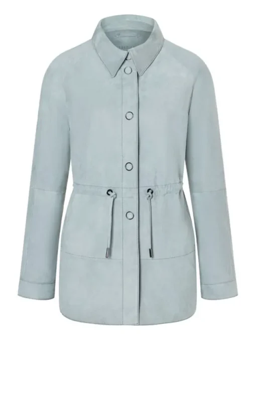 Leather Jackets<WERNER CHRIST Zora: Unlined Shirt With Drawstring Salvia